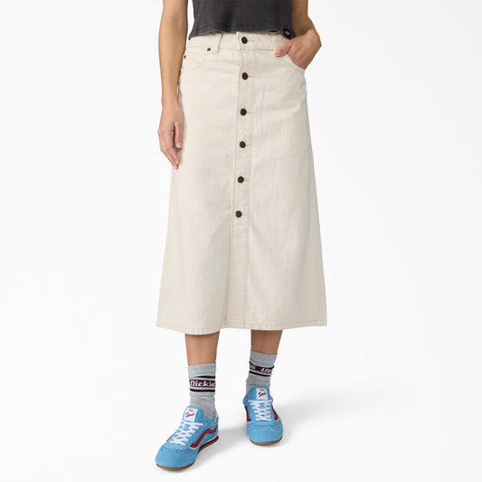 Dickies Women's Midi Denim Skirt - Ecru (ECR)