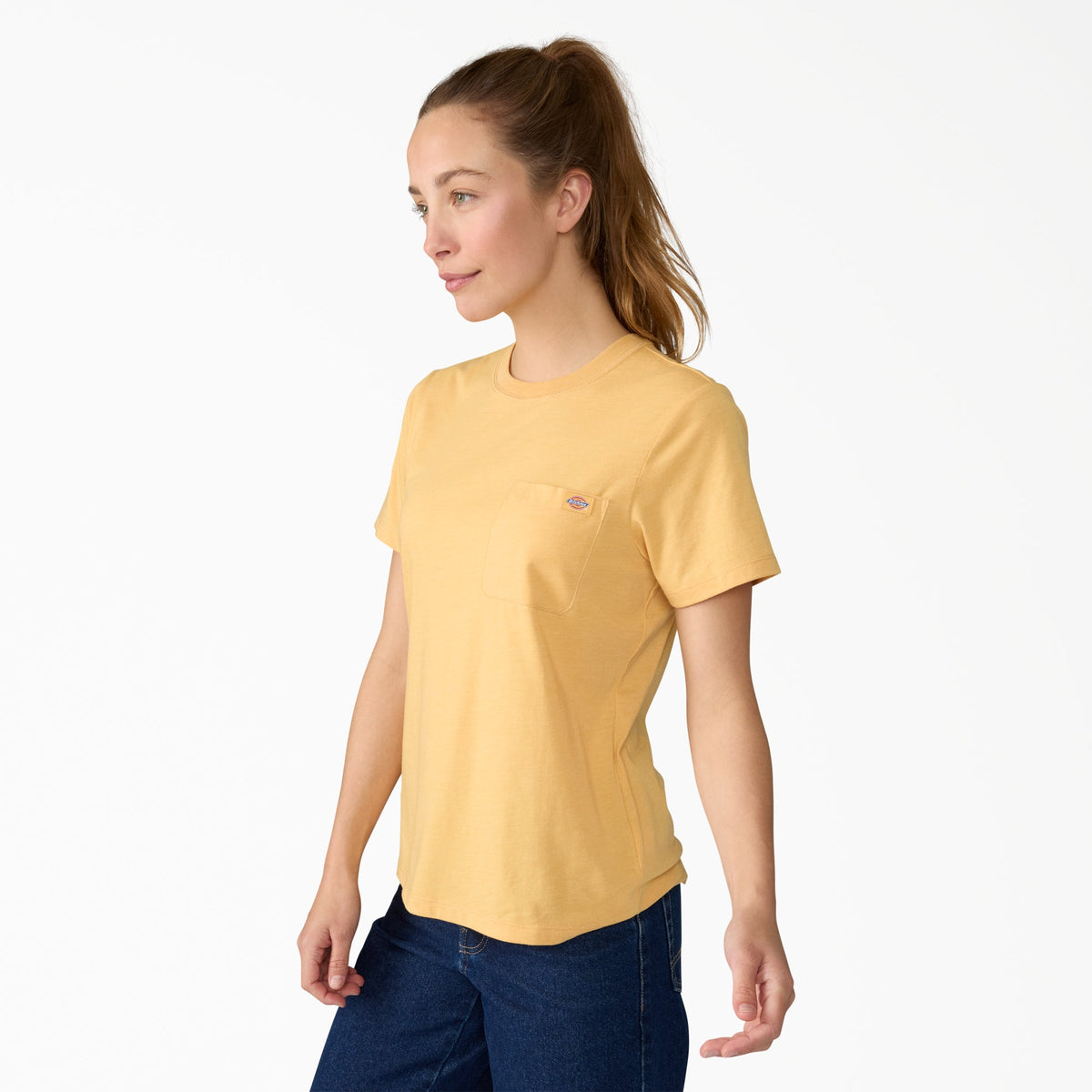 Dickies Women's Cooling Performance Short Sleeve Pocket T-Shirt - Oak Buff Heather (L66)