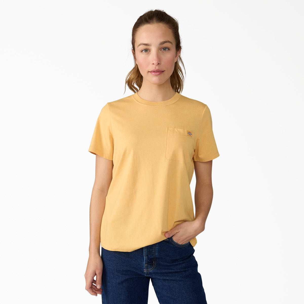 Dickies Women's Cooling Performance Short Sleeve Pocket T-Shirt - Oak Buff Heather (L66)