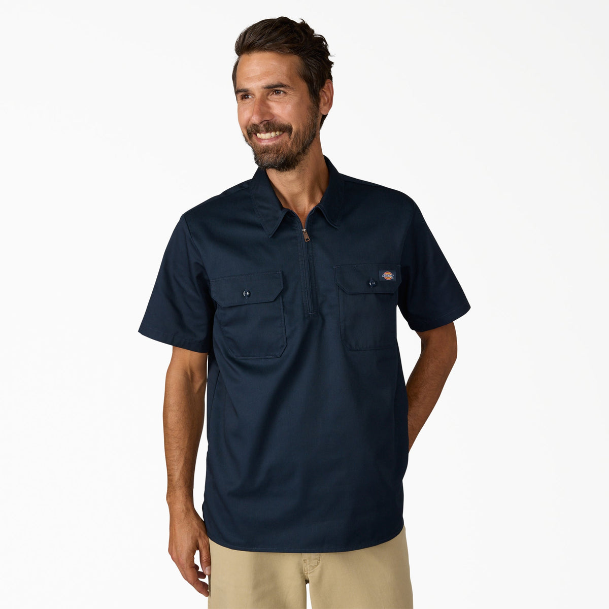 Dickies 1/4 Zip Work Shirt - Dark Navy (0DN)
