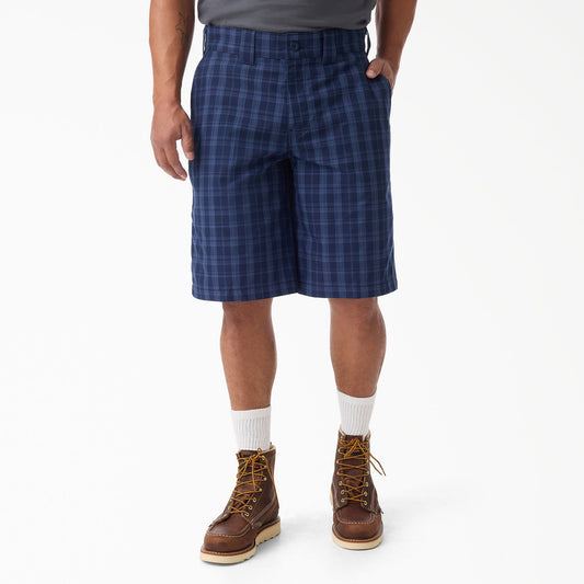 Dickies Plaid Work Shorts, 11" - Ink Navy (0IK)