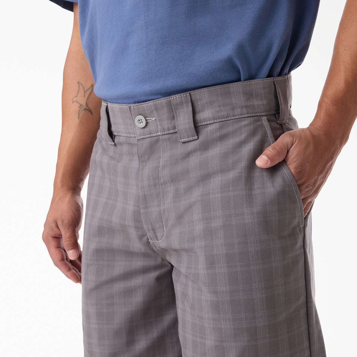 Dickies Plaid Work Shorts, 11" - Alloy (AL2)