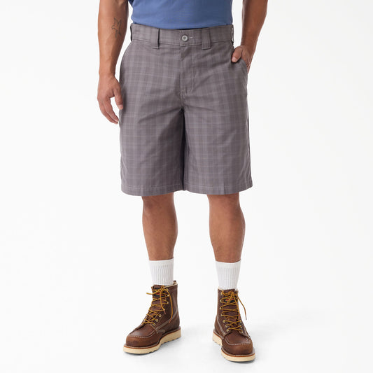 Dickies Plaid Work Shorts, 11" - Alloy (AL2)
