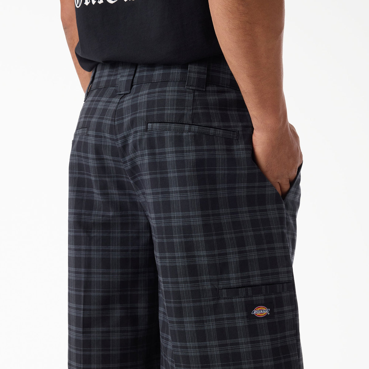 Dickies Plaid Work Shorts, 11" - Black (BLK)