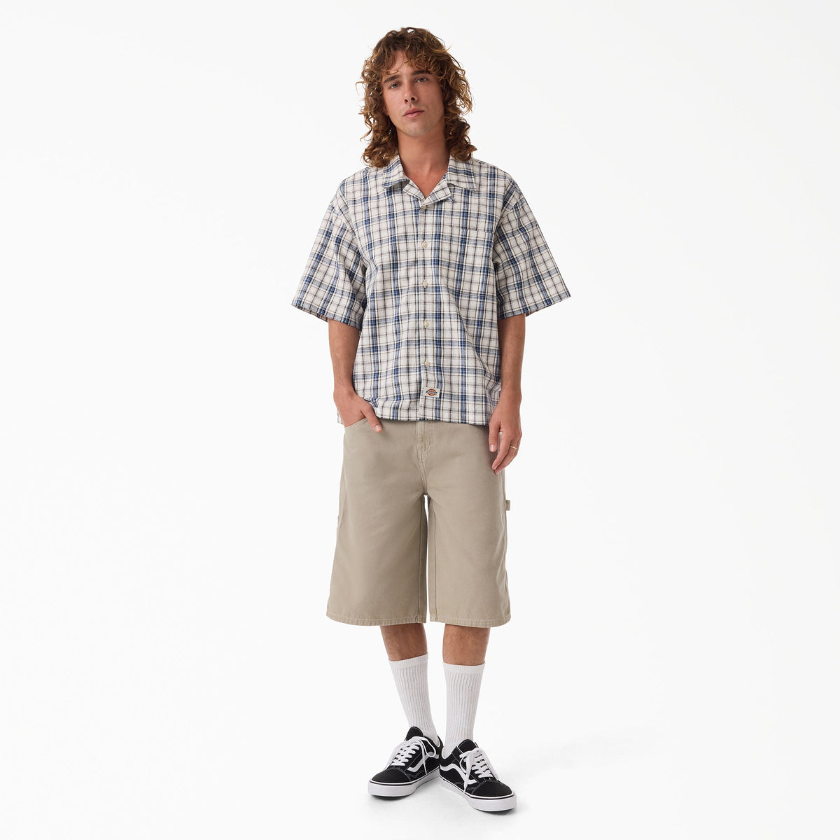 Dickies Springdale Short Sleeve Button-Up Shirt - Egret (C48)