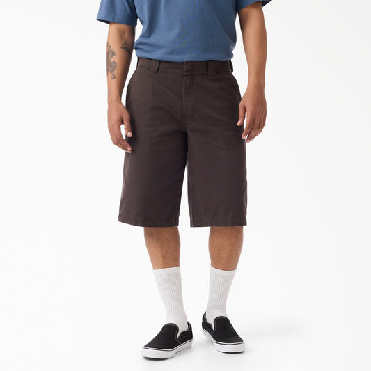 Dickies Worn In Loose Work Shorts, 13" - Dark Brown (0DB)