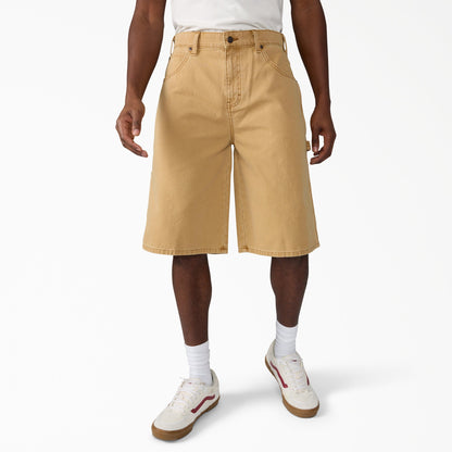 Dickies Worn In Relaxed Carpenter Duck Shorts, 13" - Brown Duck (0BD)