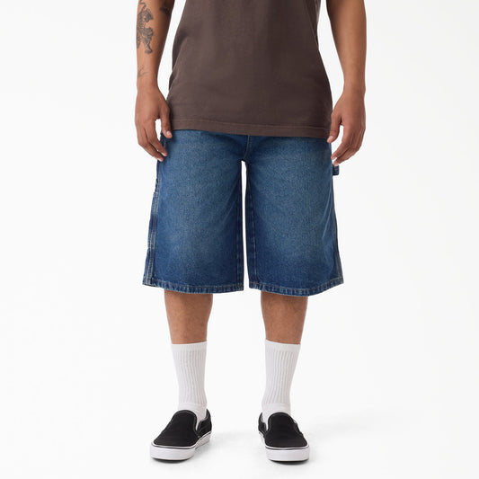 Dickies Worn In Relaxed Carpenter Denim Shorts, 13" - Vintage Wash (VNT)