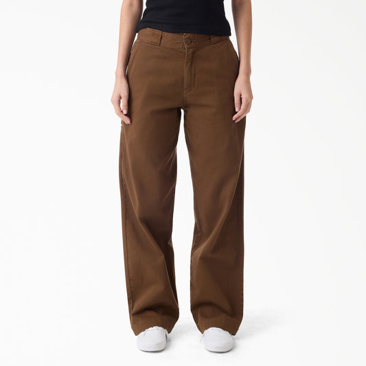 Dickies Women's 247 Garment Dyed Loose Work Pants - Timber Brown (0TB)