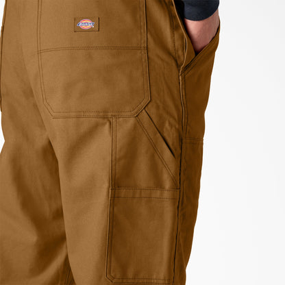 Dickies Waxed Canvas Double Front Bib Overalls - Brown Duck (BD)
