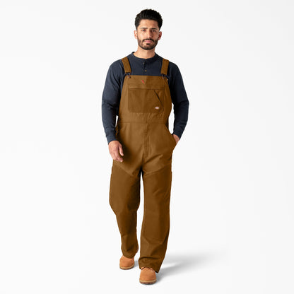Dickies Waxed Canvas Double Front Bib Overalls - Brown Duck (BD)