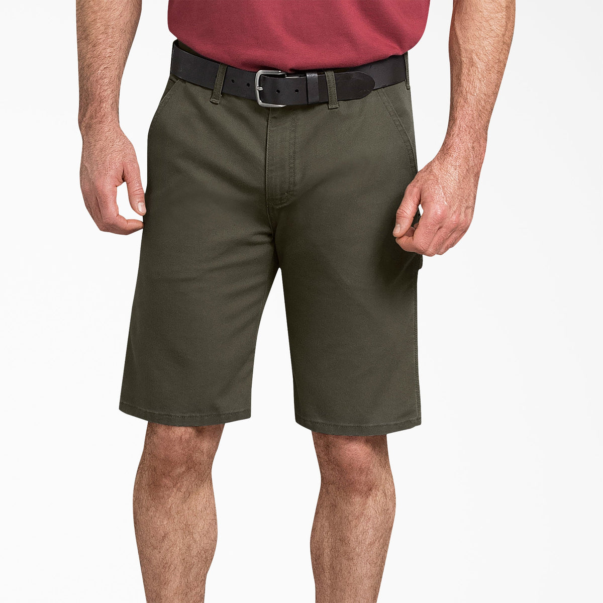 Dickies FLEX Regular Fit Duck Carpenter Shorts, 11" - Stonewashed Moss Green (SMS)