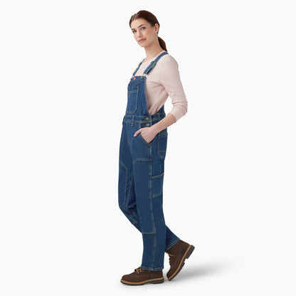 Dickies Women's Double Front Bib Overalls - Dark Stonewashed Denim (DS4)