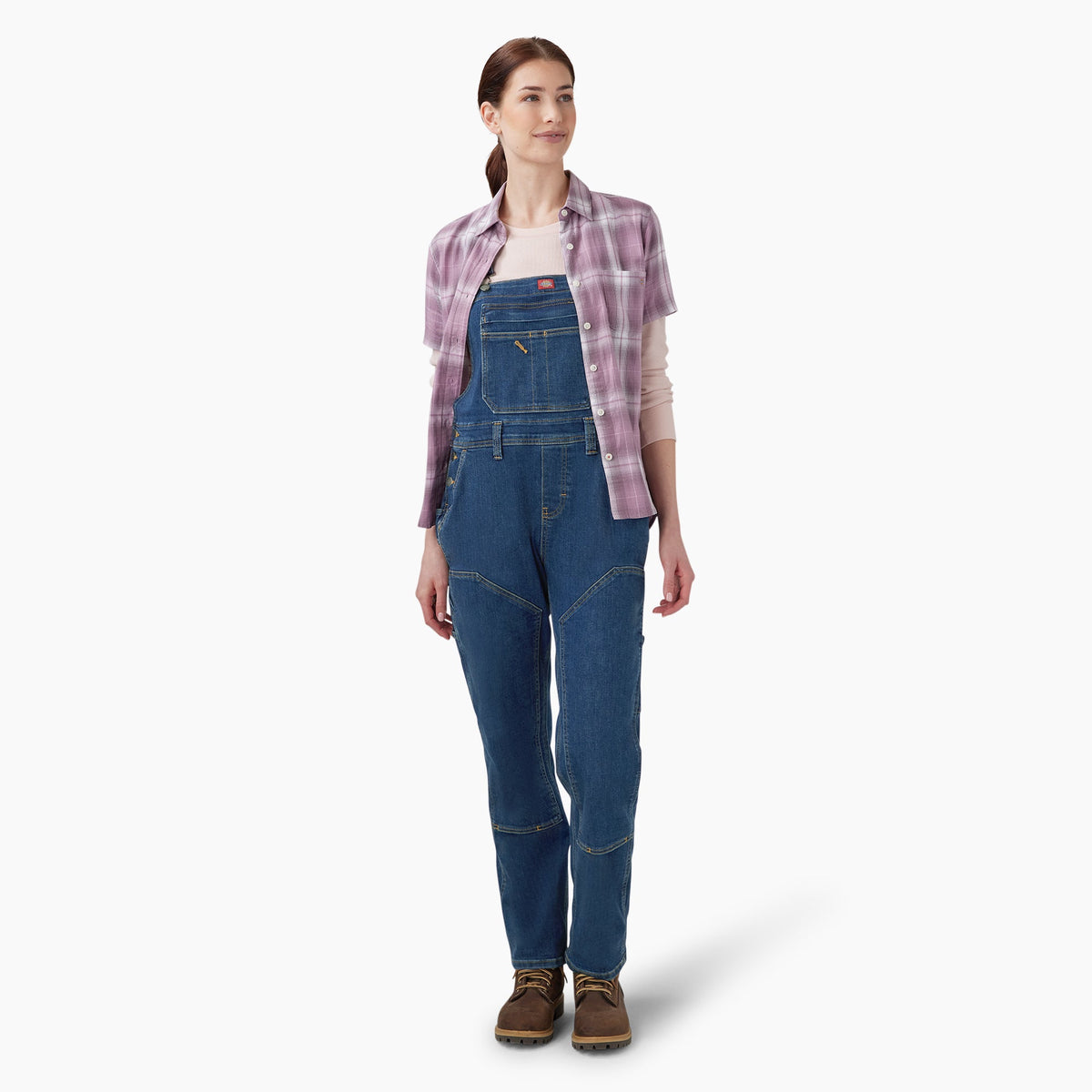 Dickies Women's Double Front Bib Overalls - Dark Stonewashed Denim (DS4)