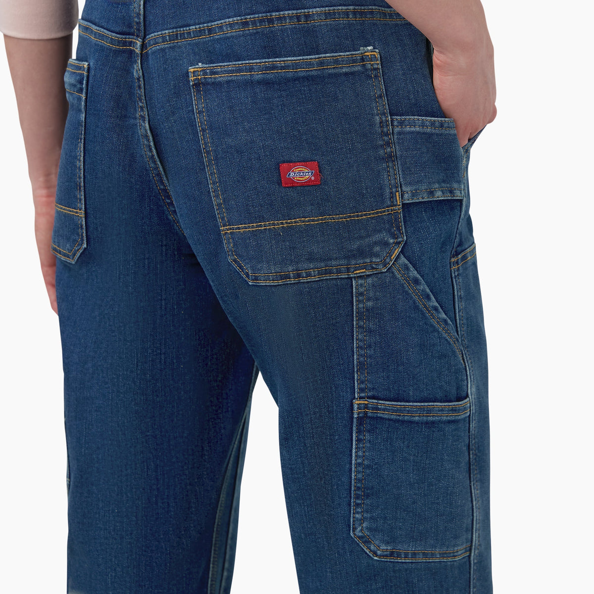 Dickies Women's Double Front Bib Overalls - Dark Stonewashed Denim (DS4)