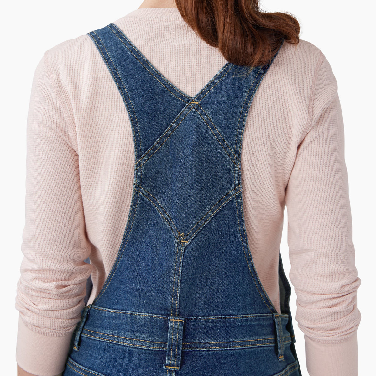 Dickies Women's Double Front Bib Overalls - Dark Stonewashed Denim (DS4)