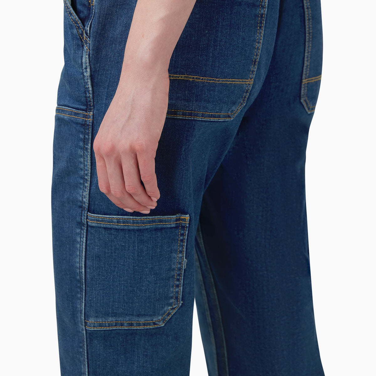 Dickies Women's Double Front Bib Overalls - Dark Stonewashed Denim (DS4)