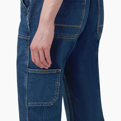Dickies Women's Double Front Bib Overalls - Dark Stonewashed Denim (DS4)
