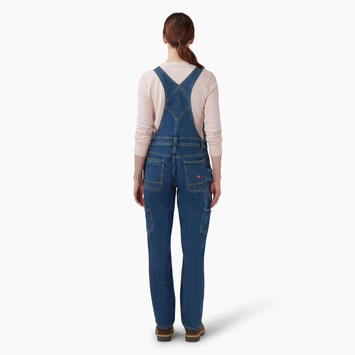 Dickies Women's Double Front Bib Overalls - Dark Stonewashed Denim (DS4)