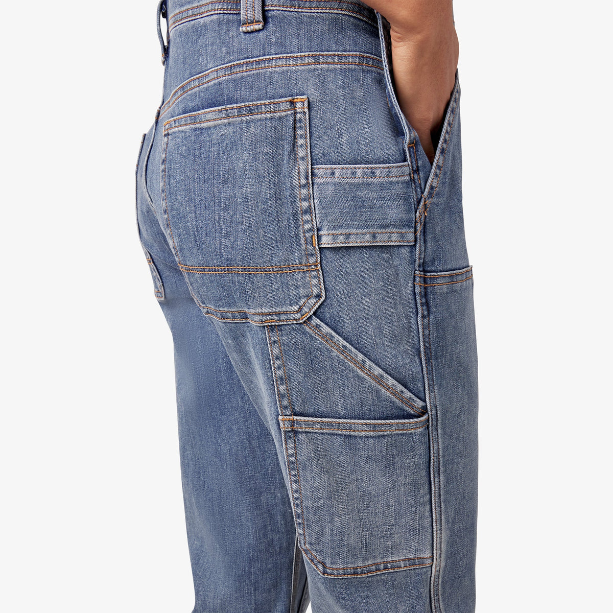 Dickies Women's Double Front Bib Overalls - Light Stonewashed Denim (LW4)