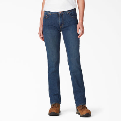 Dickies Women's Perfect Shape Straight Fit Jeans - Stonewashed Indigo Blue (SNB)