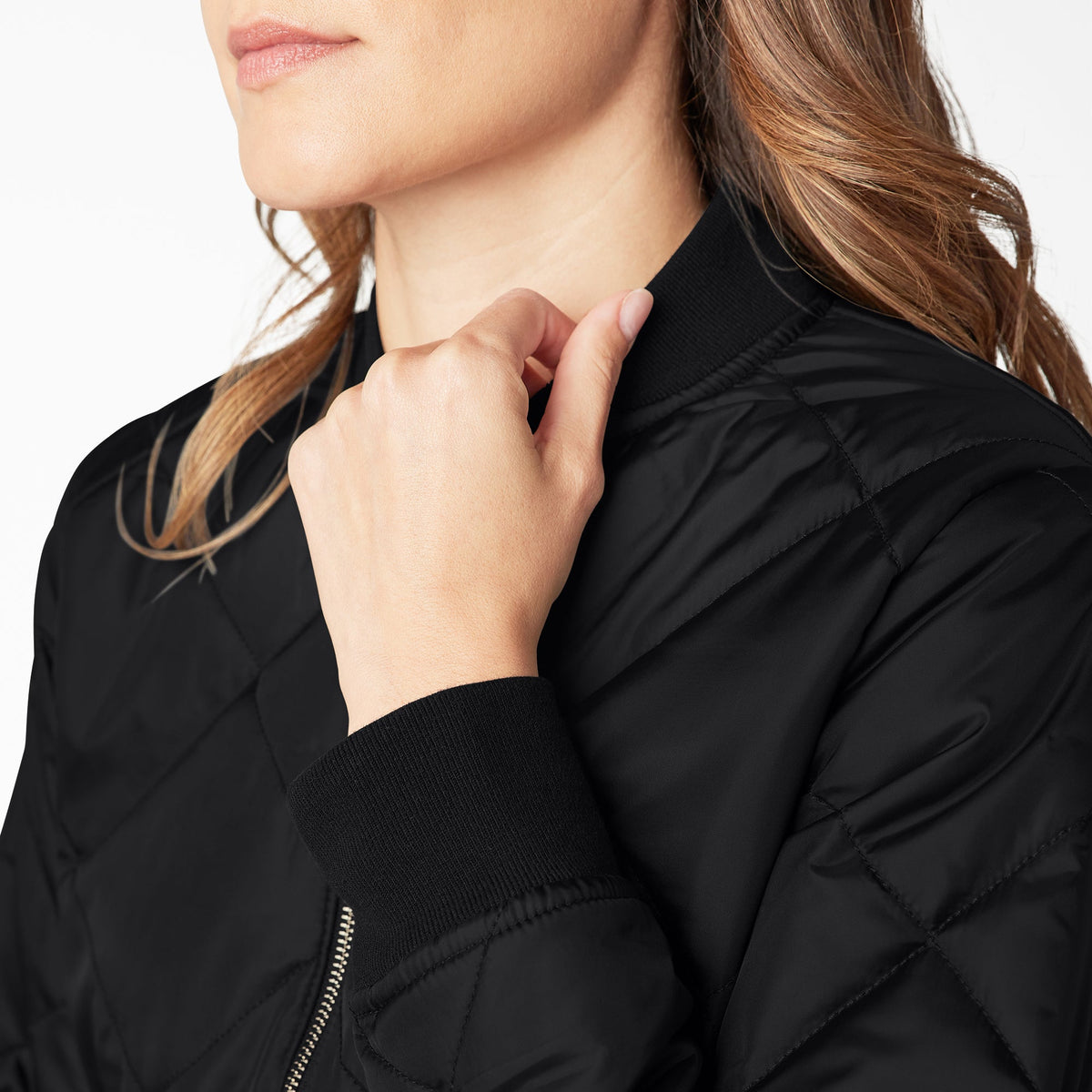 Dickies Women's Quilted Bomber Jacket - Black (BK)