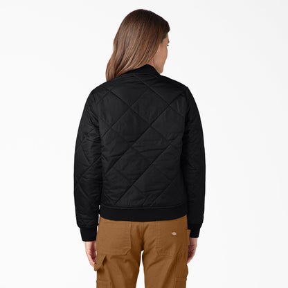 Dickies Women's Quilted Bomber Jacket - Black (BK)