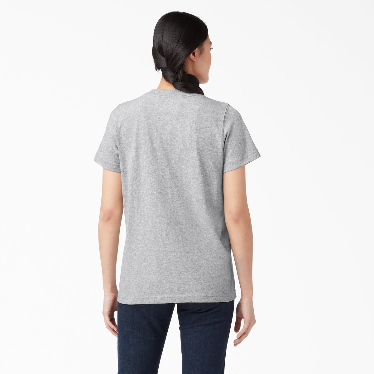 Dickies Women's Heavyweight Short Sleeve Pocket T-Shirt - Heather Gray (HG)