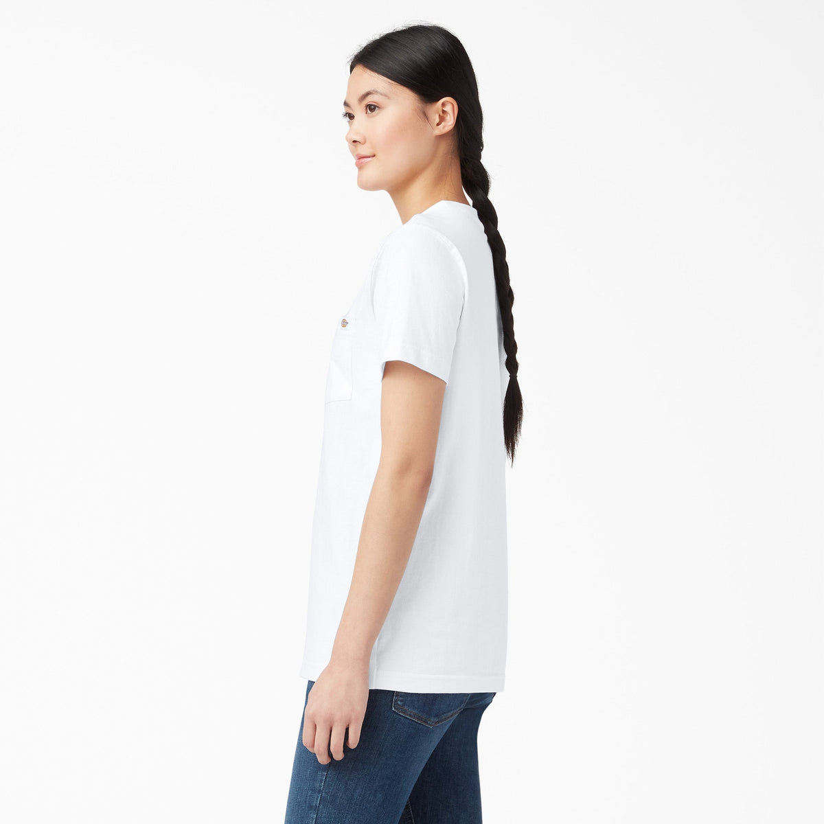 Dickies Women's Heavyweight Short Sleeve Pocket T-Shirt - White (WH)