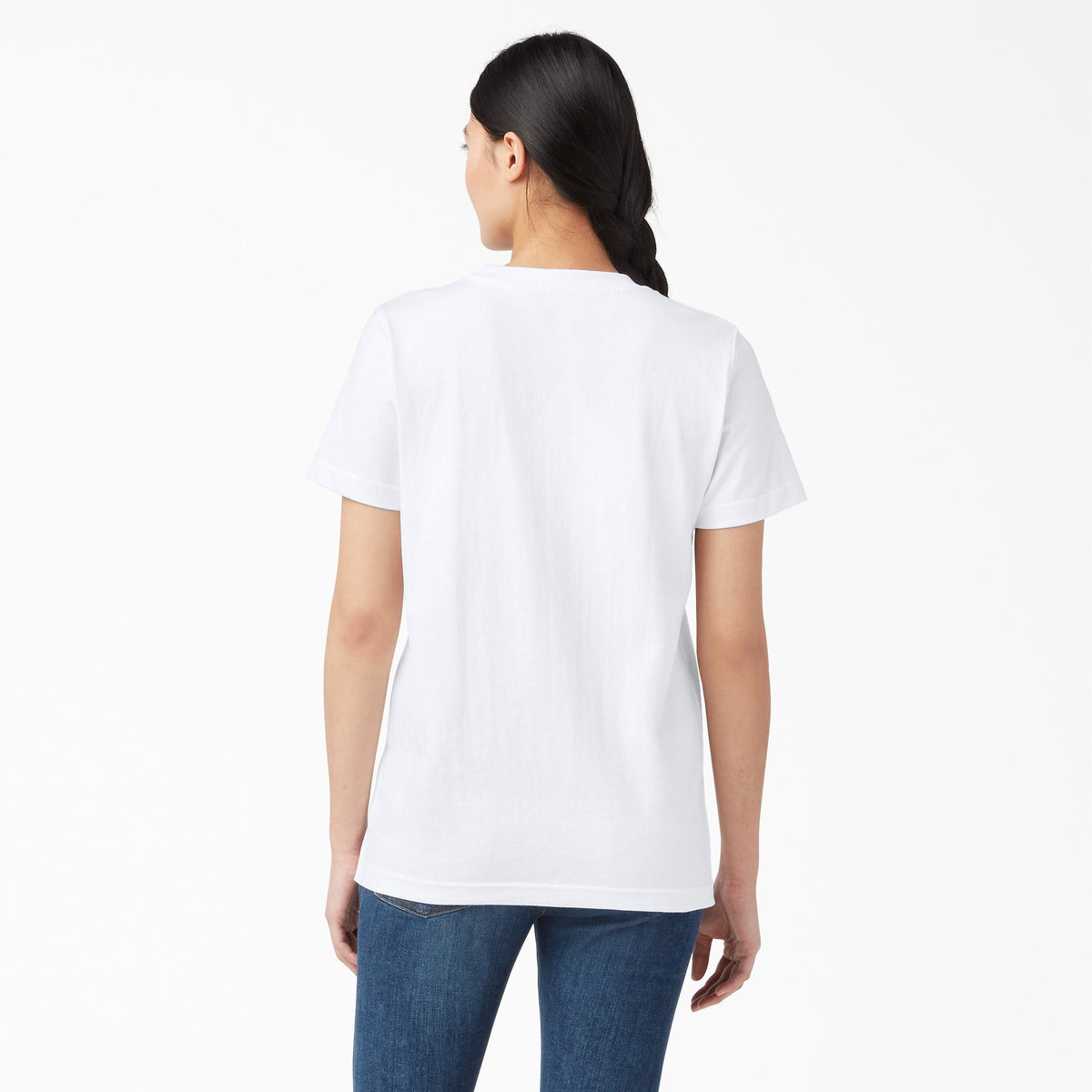 Dickies Women's Heavyweight Short Sleeve Pocket T-Shirt - White (WH)