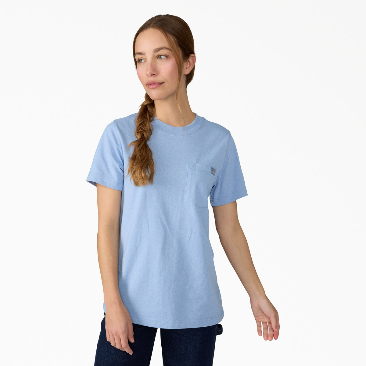 Dickies Women's Heavyweight Short Sleeve Pocket T-Shirt - Endless Sky Heather (L49)