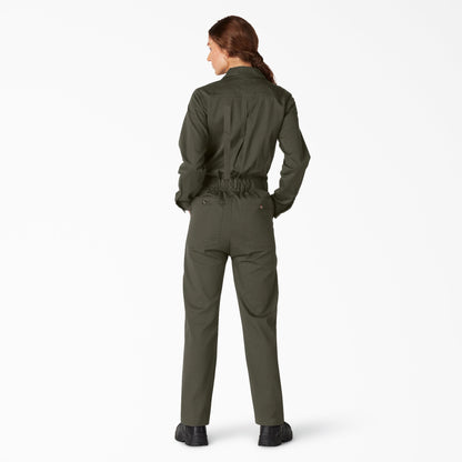 Dickies Women's Long Sleeve Coveralls - Moss Green (MS)
