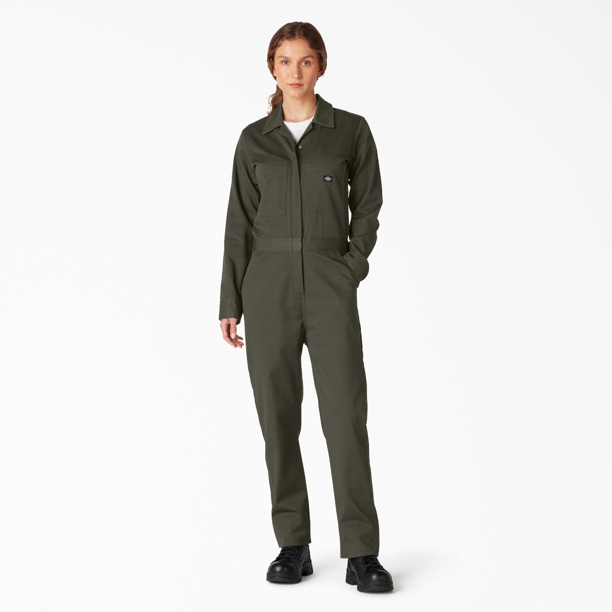 Dickies Women's Long Sleeve Coveralls - Moss Green (MS)