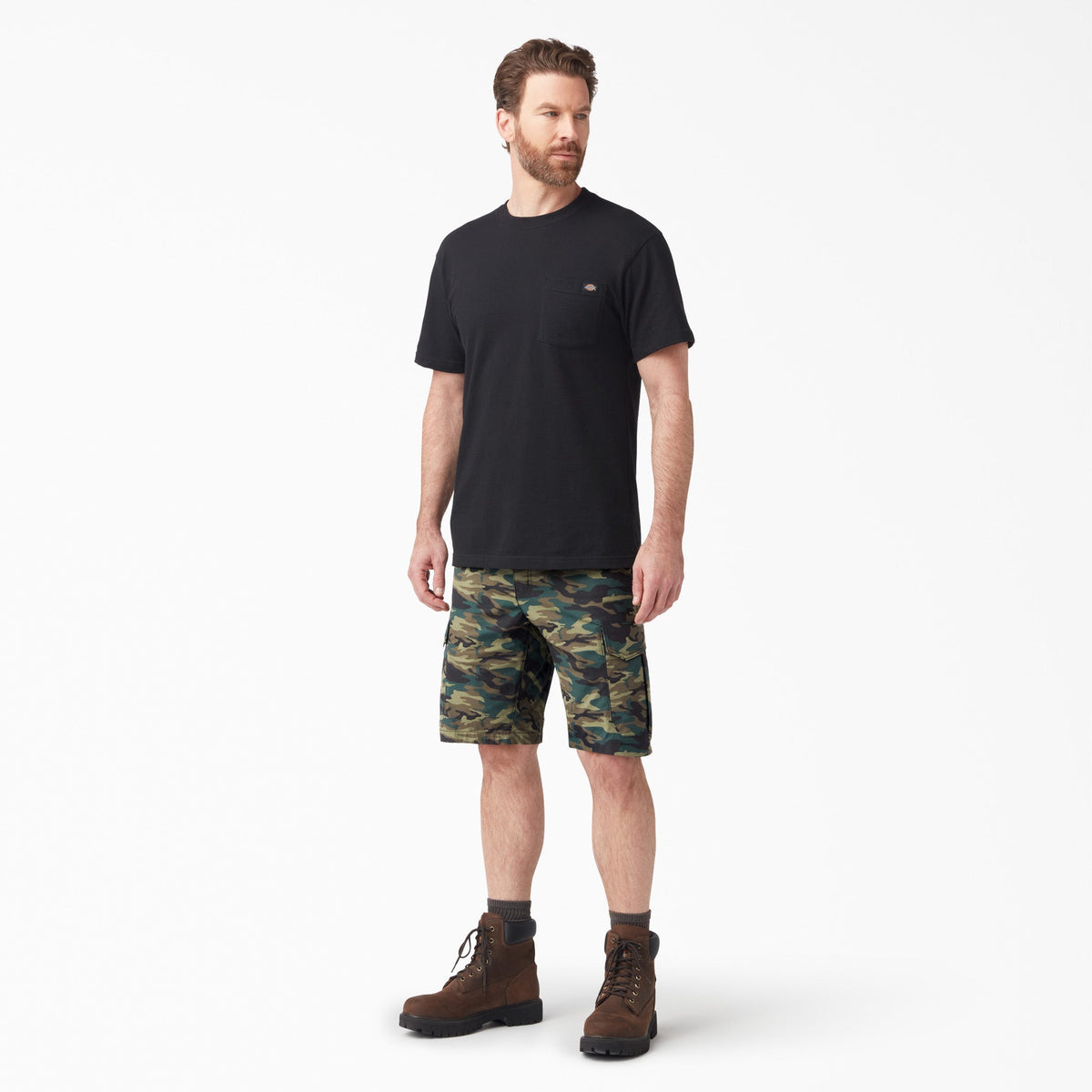 Dickies FLEX Cooling Regular Fit Cargo Shorts, 11" - Hunter Green Camo (H2C)