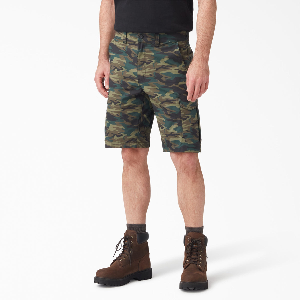 Dickies FLEX Cooling Regular Fit Cargo Shorts, 11" - Hunter Green Camo (H2C)