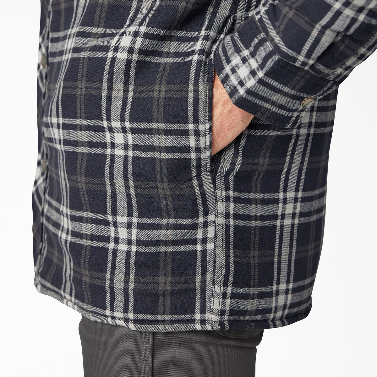 Dickies Flannel Hooded Shirt Jacket - Black/Charcoal Plaid (WBC)