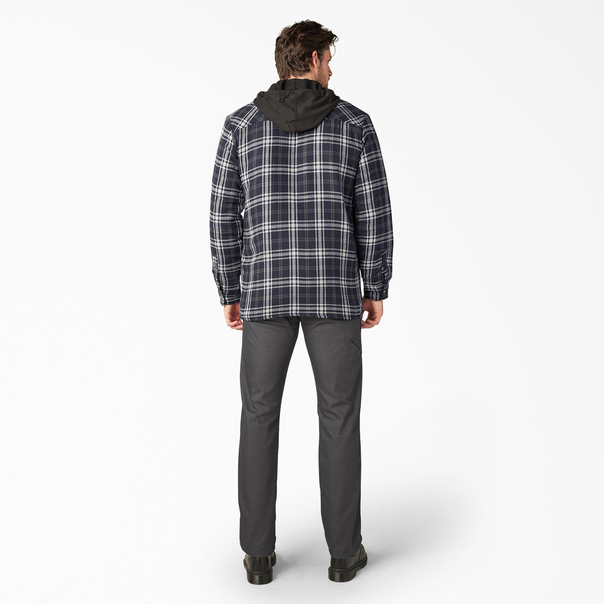 Dickies Flannel Hooded Shirt Jacket - Black/Charcoal Plaid (WBC)