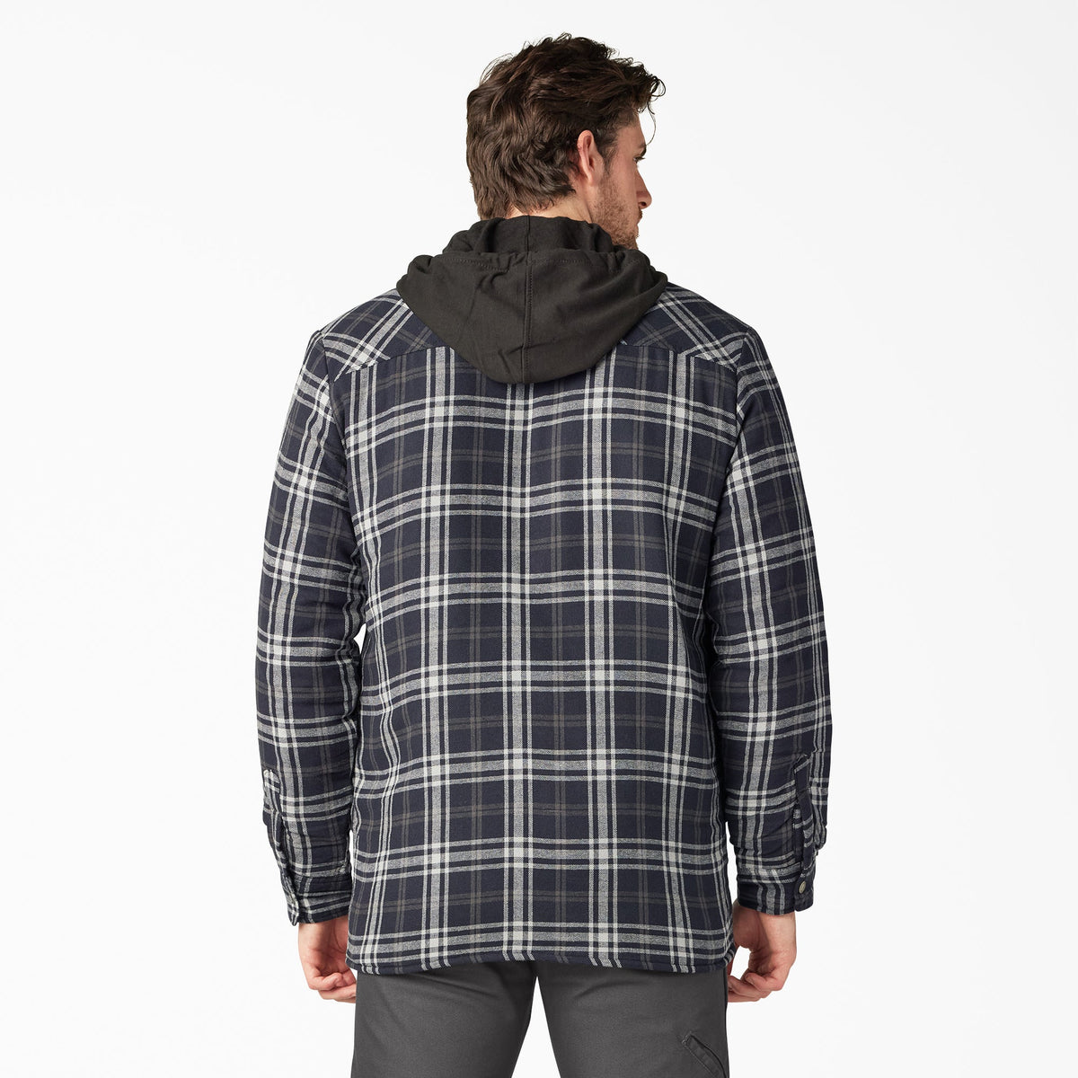 Dickies Flannel Hooded Shirt Jacket - Black/Charcoal Plaid (WBC)