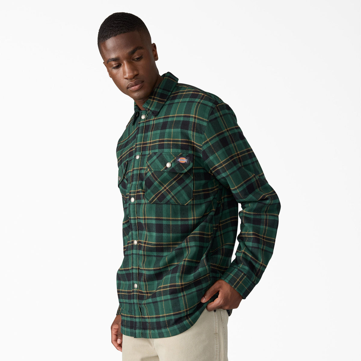 Dickies Water Repellent Fleece-Lined Flannel Shirt Jacket - Cypress (K72)