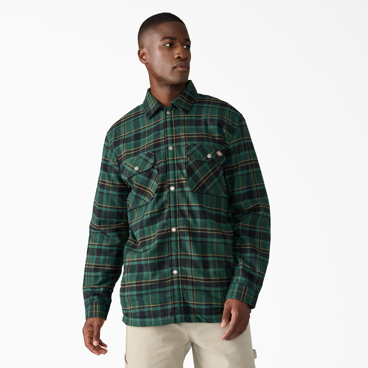 Dickies Water Repellent Fleece-Lined Flannel Shirt Jacket - Cypress (K72)