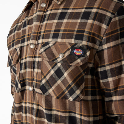 Dickies Water Repellent Fleece-Lined Flannel Shirt Jacket - Khaki (KHK)
