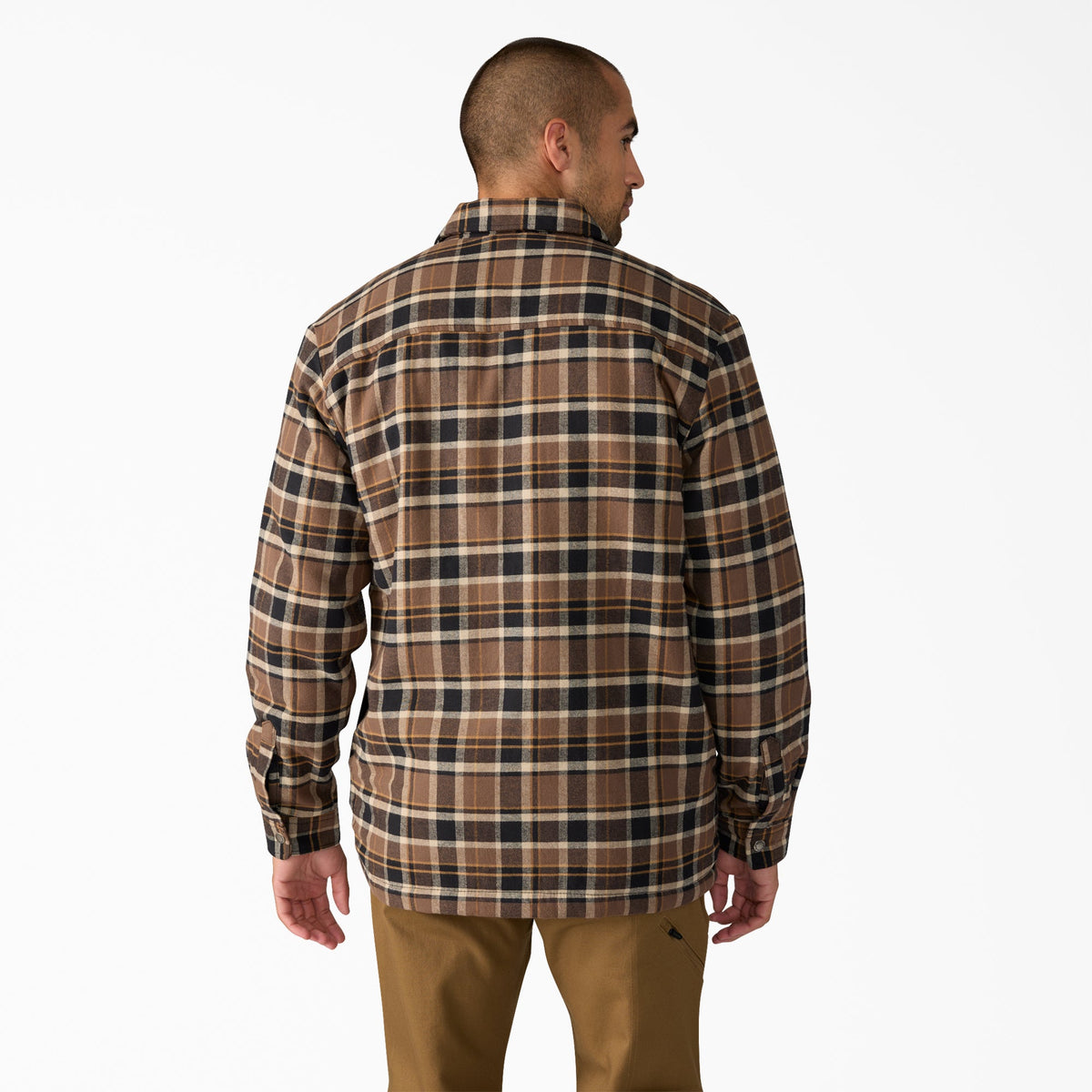 Dickies Water Repellent Fleece-Lined Flannel Shirt Jacket - Khaki (KHK)