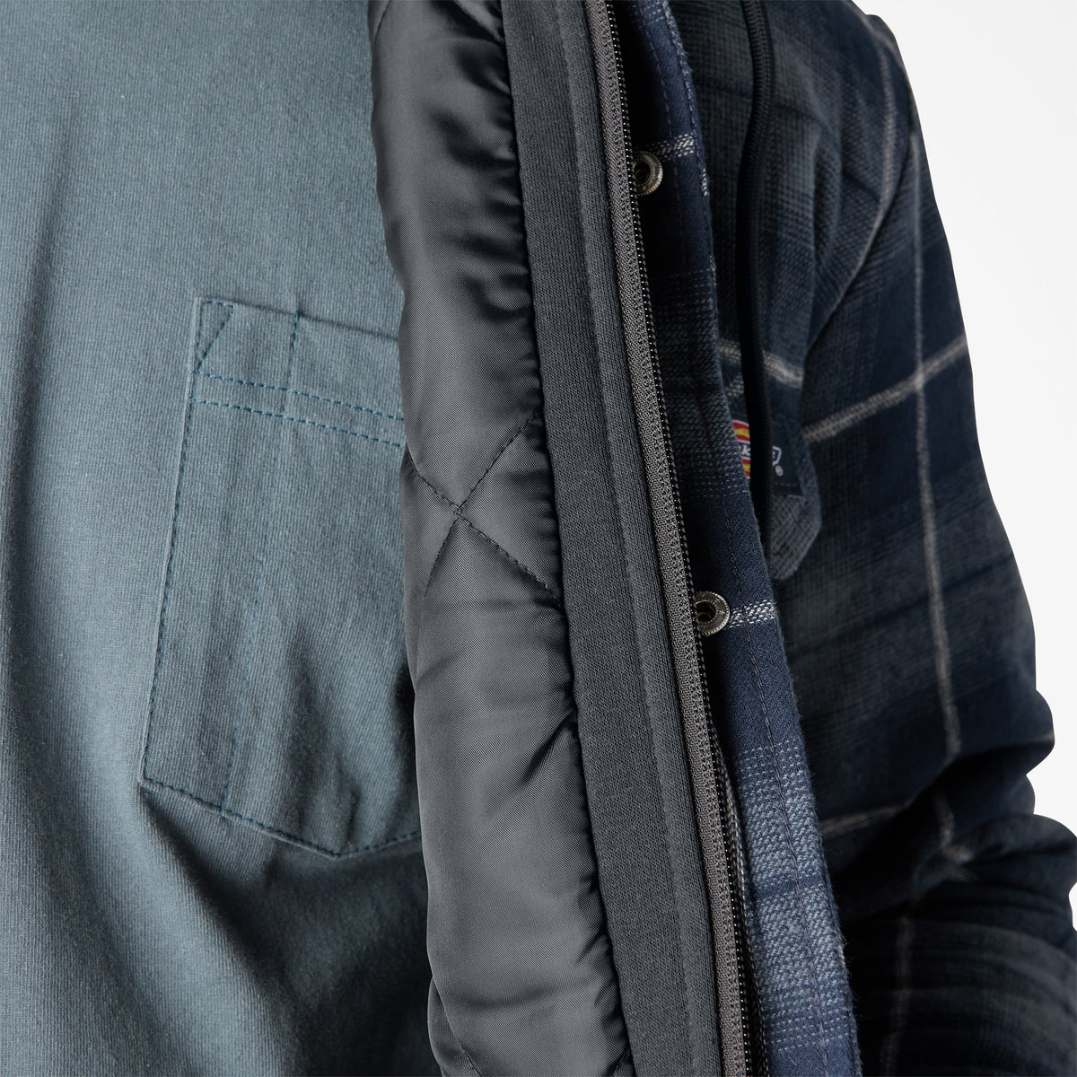Dickies Water Repellent Flannel Hooded Shirt Jacket - Charcoal (0CH)