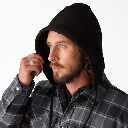 Dickies Water Repellent Flannel Hooded Shirt Jacket - Charcoal (0CH)