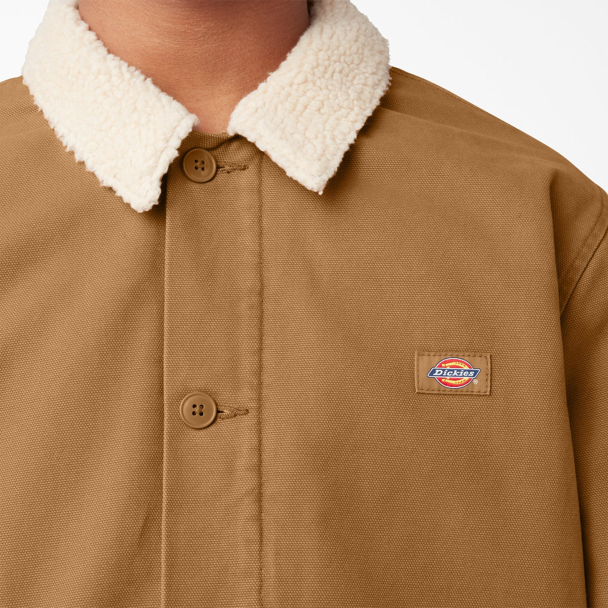 Dickies Duck Canvas High Pile Fleece Jacket - Stonewashed Brown Duck (SBD)