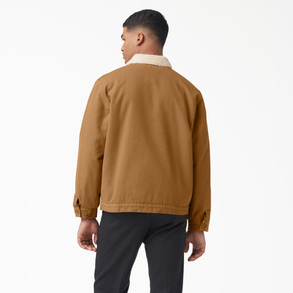 Dickies Duck Canvas High Pile Fleece Jacket - Stonewashed Brown Duck (SBD)