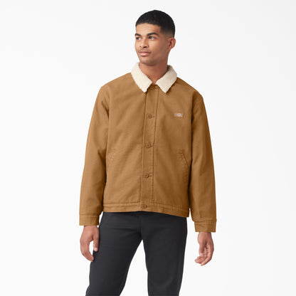 Dickies Duck Canvas High Pile Fleece Jacket - Stonewashed Brown Duck (SBD)