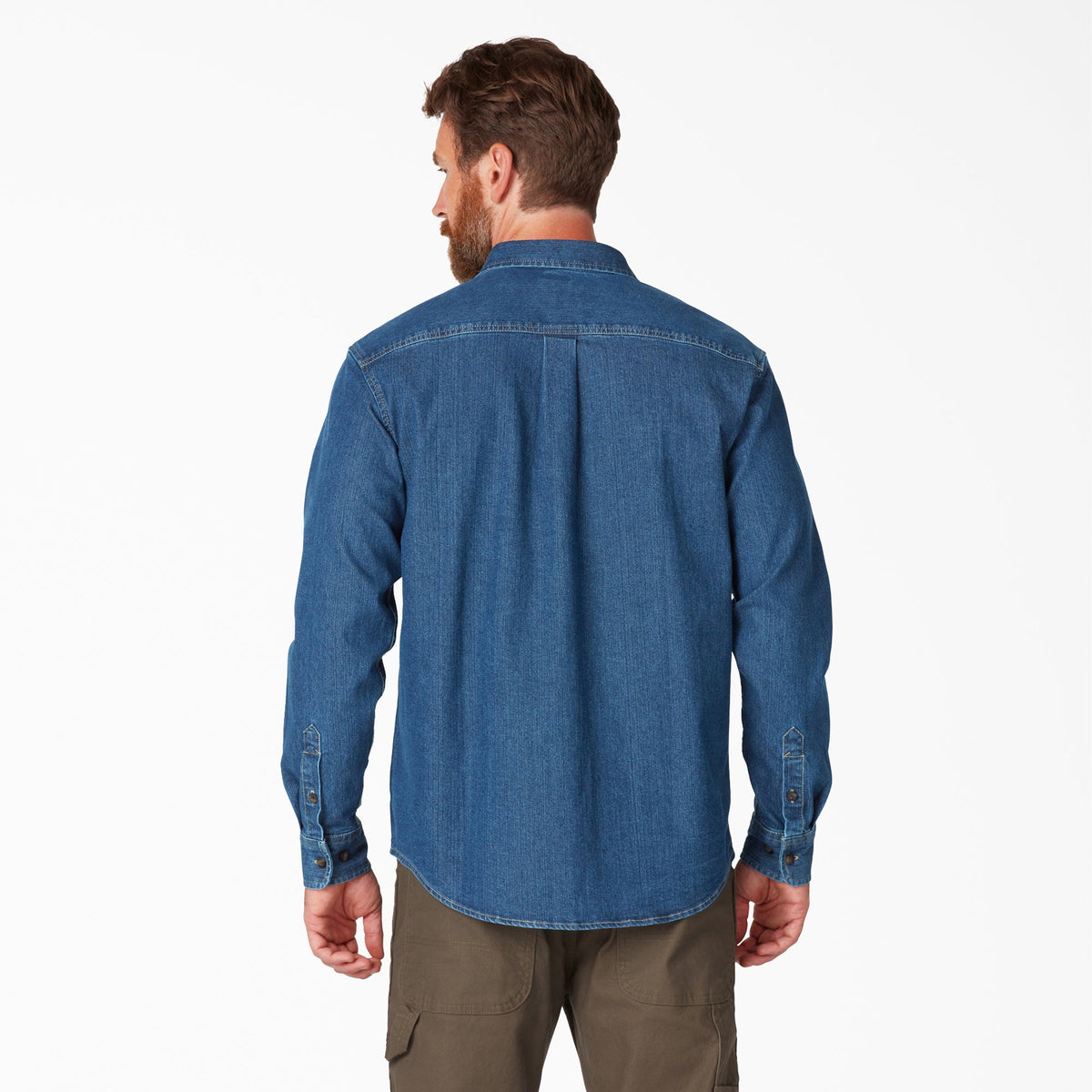 Dickies FLEX Denim Long Sleeve Shirt - Medium Denim Wash (MW2)