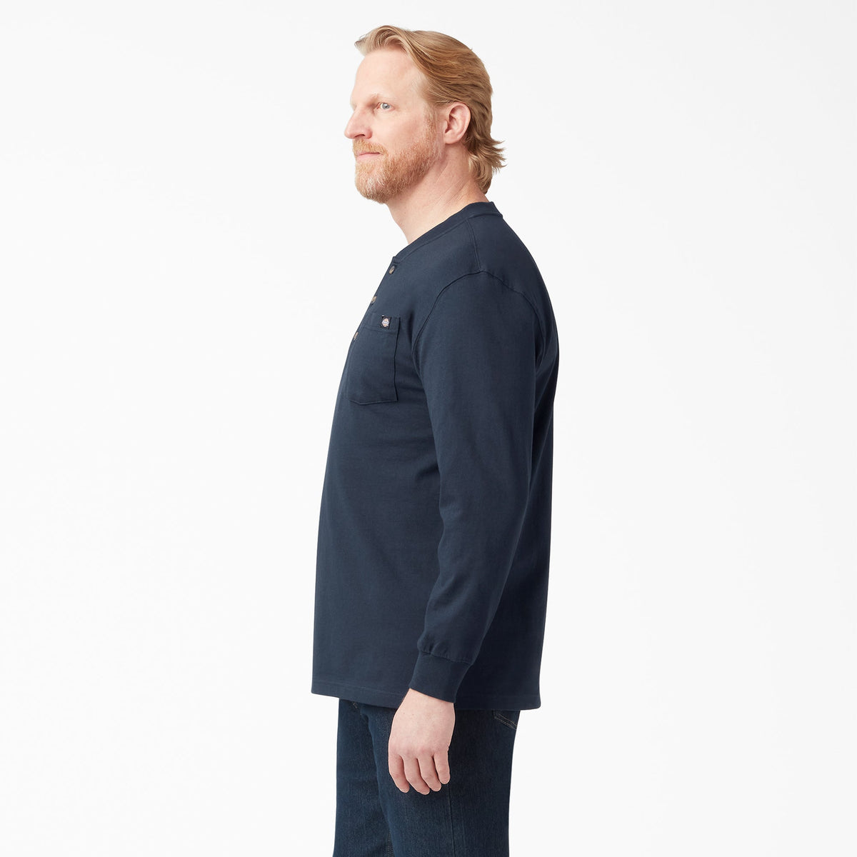 Dickies Heavyweight Long Sleeve Henley T-Shirt - Dark Navy (DN)