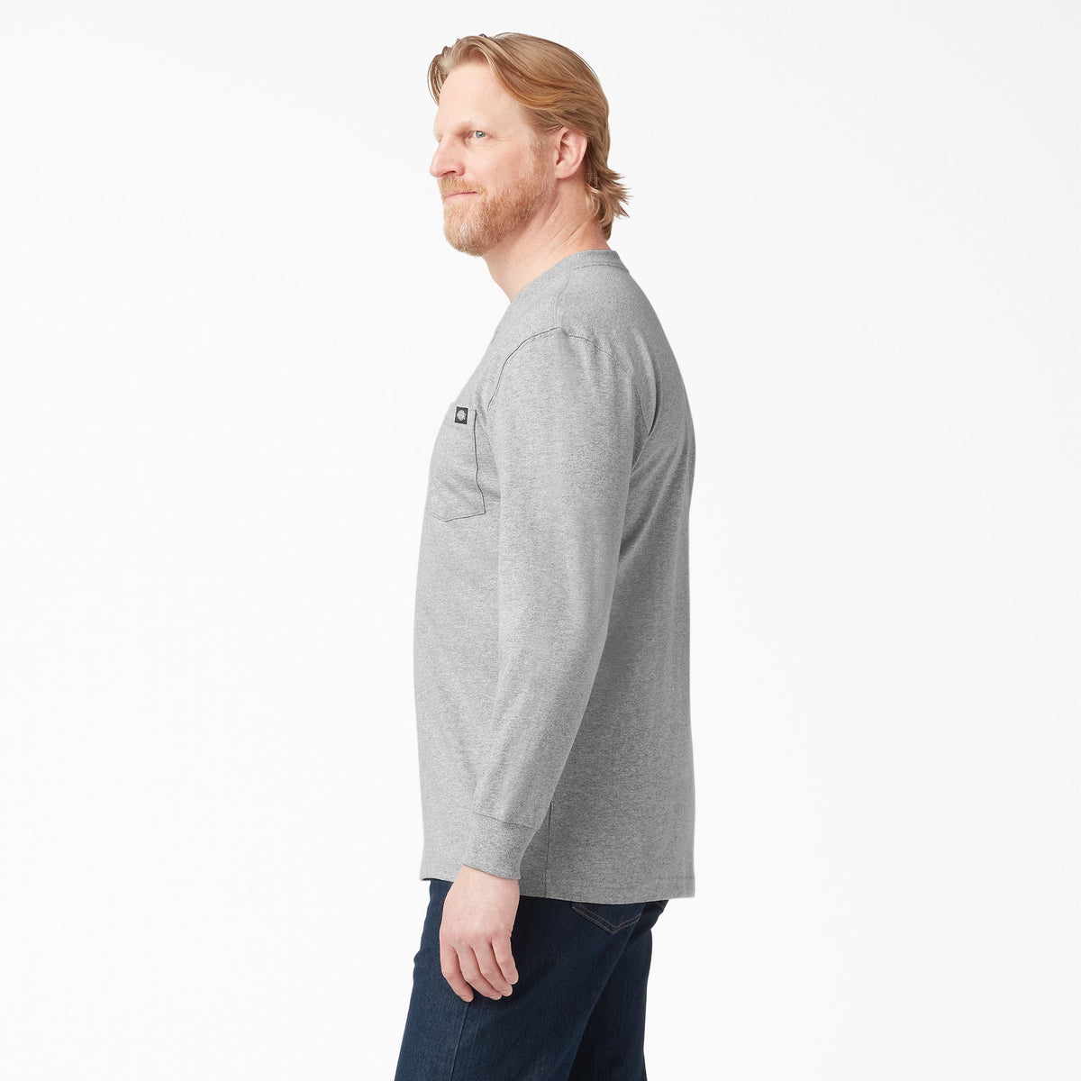 Dickies Heavyweight Long Sleeve Henley T-Shirt - Heather Gray (HG)